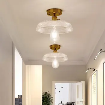 Потолочные светильники из светодиодного стекла в стиле ретро, светильники, Настенный потолок для гостиной, светильники для освещения коридора, Балконная лампа  5