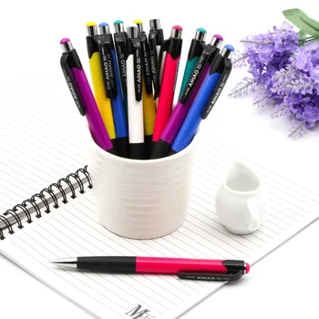 12шт Выдвижных шариковых ручек, красочная шариковая ручка 0,7 мм, канцелярский материал для студентов, Школьные принадлежности Escolar  5