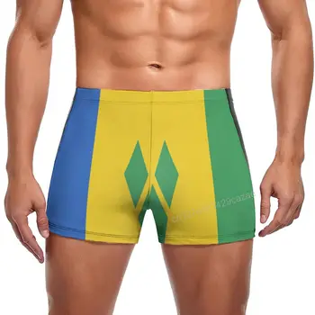 Плавки с флагом Сент-Винсента и Гренадин, Быстросохнущие шорты для мужчин, пляжные шорты для плавания, летний подарок  5