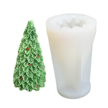 Форма для рождественских свечей, силиконовая форма для изготовления свечей своими руками, Ароматическая свеча, мыло, торт, Шоколадные подарки, Форма для Рождественской елки  5