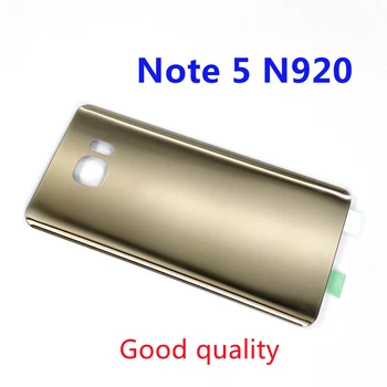 Для SAMSUNG Galaxy Note 5 N920 N920F N920A Задняя Крышка Батарейного Отсека Стеклянная Крышка Корпуса Дверца NOTE5 Замена Заднего Защитного Чехла  5