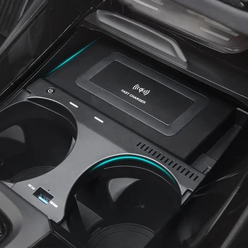 Для BMW X3 G01 X4 G02 IX3 2018 2019 2020 2021 2022 15 Вт Автомобильное QI беспроводное зарядное устройство для телефона быстрое зарядное устройство зарядная панель пластина  5