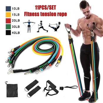 Натяжная веревка для фитнес-тренировок, многофункциональное эластичное натяжное устройство для йоги, эспандер для силовых тренировок, натяжная тренировочная лента  5