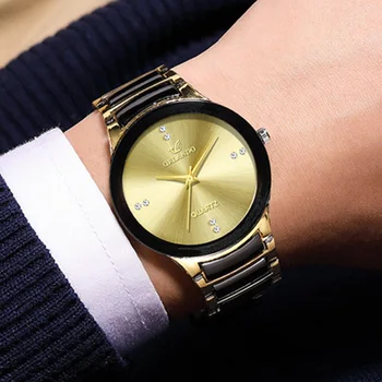 Роскошные часы из вольфрамовой стали Мужские Золотые Черные часы ORLANDO Fashion Business Кварцевые наручные часы Relogio Masculino  5