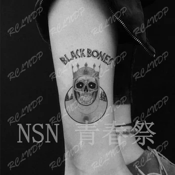 Водонепроницаемая Временная татуировка наклейка корона череп воин боди-арт флэш-тату поддельная татуировка для мужчин и женщин  5