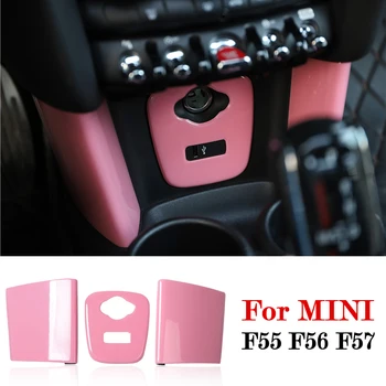 Панель автомобильного прикуривателя, панель USB-зарядки, Декоративная крышка, наклейка ABS для BMW MINI Cooper JCW F55 F56 F57, автомобильные аксессуары  5