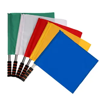 3x Судейских Флажка с Ручкой Сигнальный Флаг Оборудования для футбольного Тренера  10