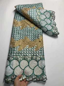 Африканская гипюровая кружевная ткань высокого качества с Нигерийской вышивкой, водорастворимый сетчатый материал Tissu Africain En Dentelle ZW24  0