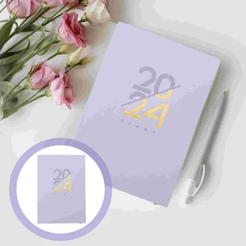 Фиолетовый Блокнот Журнал Ежедневник 2024 Офисные Блокноты для портативного использования Бумага для изучения английского языка студентами  0