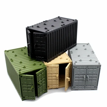 MOC Военный контейнер Строительные блоки Коробка Игрушки для мальчиков Военная база Второй мировой войны Технические Кирпичи Креативные Поделки Juguete Bloques Brinquedos  5