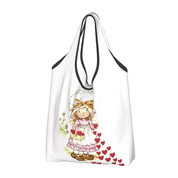 Мультяшные Большие Многоразовые сумки для покупок с Сарой Кей, Моющиеся Складные Сумки для продуктов для милых девочек, Легкие Подарочные эко-сумки, Прочные  5