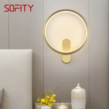 Современный настенный светильник SOFITY LED с индукционной латунью, креативное золотое бра для домашнего декора гостиной и спальни  5
