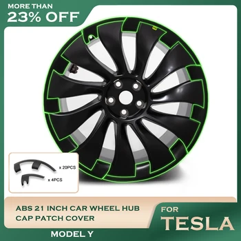 21-дюймовая накладка на колпак ступицы автомобиля, Протекторы колес для Tesla Model Y 2023 2024, ABS Наклейка на колпак, наклейки для автомобильных экстерьеров  10
