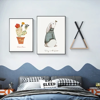 Плакаты и принты на холсте с героями скандинавских мультфильмов, милые натюрморты, настенные рисунки для гостиной, спальни, детской комнаты  5