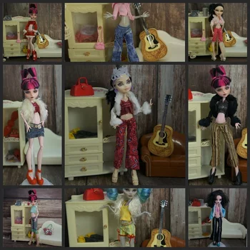 Модный Комплект Одежды для Кукол MH, Наряды для Кукол, Короткий Топ, Платье-Рубашка, Брюки, Юбки Для Кукол Monster High, Детские Игрушки DIY  5