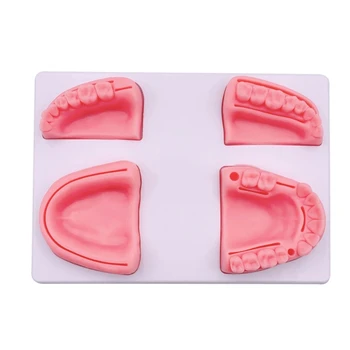 4-в-1 Тренировочный коврик для наложения стоматологических швов Разработан из 4 реалистичных силиконовых прокладок для наложения стоматологических швов Для различных типов ран Образовательное использование  5