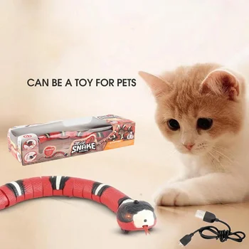 USB Автоматические игрушки для кошек, Электронная Змея, Интерактивные игрушки, Умные Сенсорные игрушки для дразнения Змей, игрушки для кошек, собак, игрушки для домашних котенков, Доступ к домашним животным  10