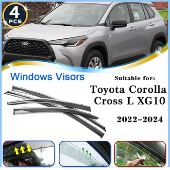 Оконный Козырек для Toyota Corolla Cross L XG10 2022 ~ 2024 Автомобильные Аксессуары Защита От Дождя Дефлектор Лобового Стекла Тент для Бровей От Дождя Отделка  10