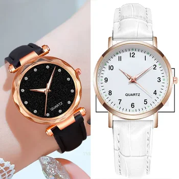 Модные женские часы starry sky Diamond Кварцевые часы Простые повседневные Студенческие Маленькие Свежие женские часы Женские часы Reloj Mujer  4