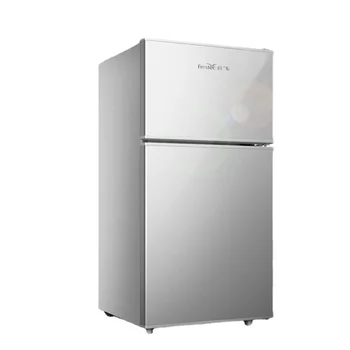 Домашний холодильник Двухдверный маленький белый холодильник для замораживания и сохранения свежести, морозильная камера для кухни в общежитии двойного назначения  5