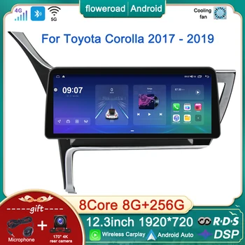 12,3 дюймов 8G + 256G Android 13 Авторадио Для Toyota Corolla 11 Auris E180 2017 2018 2019 Мультимедийный Плеер GPS Carplay NO 2DIN  5