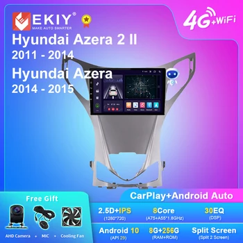 EKIY X7 Android автомагнитола для Hyundai Azera 2 II 2011-2014 Для Hyundai Azera 2014-2015 GPS Navi 1280*720 IPS DSP Carplay DVD  5