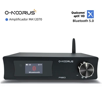 O-NOORUS A80 Усилитель мощности Класса D MA12070 80 Вт * 2 2.1 Hi-Fi Аудио Усилитель USB C DAC Bluetooth 5.0 APTX-HD AUX С дистанционным управлением  5