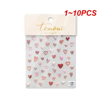 1 ~ 10ШТ 5d наклеек для дизайна ногтей Желеобразный клей Kawai Spring Flower Heart Самоклеящиеся наклейки для маникюра Sticke  5