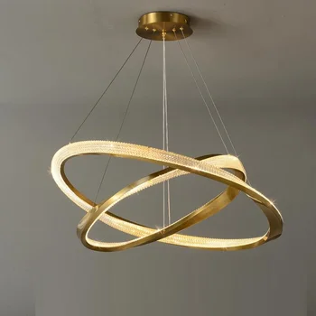 Скандинавская светодиодная люстра новое золотое кольцо декоративная лампа для дома, гостиной, спальни, креативного освещения  5