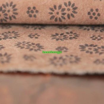 Домотканая ткань ручной работы, окрашенная хурмой, хлопчатобумажная ткань для одежды с растительным принтом  0