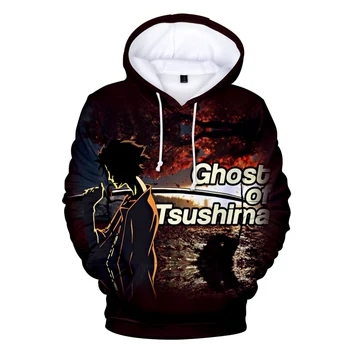 Хип-хоп Популярные Удобные Толстовки Ghost of Tsushima с 3D принтом, Толстовки Для Мужчин / Женщин, Толстовка Для взрослых / Детей, Повседневные Пуловеры  0