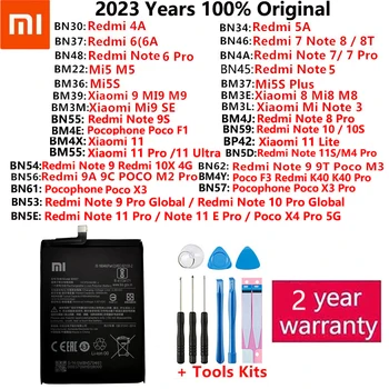 Для Xiaomi Redmi Note Mi 4A K40 5 5A 5S 6 6A 7 8 8T 9 9A 9C 9S 9T 10 10S 10X 11 11S SE Poco F1 M2 M3 F3 X3 4X Plus Pro Аккумулятор  10