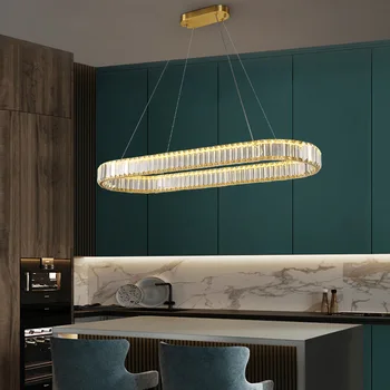 Легкая Роскошная хрустальная ресторанная лампа в стиле дизайна, современная простая люстра для бара на вилле  5