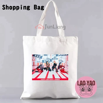 Подарок на день рождения, холщовая сумка-тоут для женщин, сумки для покупок Mamamoo Sistar, эстетичная женская сумка-тоут для покупок из ткани  5