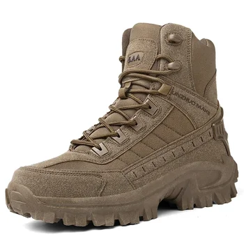 Новая зимняя обувь, военные тактические мужские ботинки, кожаные армейские ботильоны для десанта, армейская мужская обувь, большие размеры  5