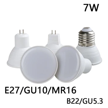 Gu10 Светодиодный Прожектор E27 Энергосберегающая лампа MR16 B22 Светодиодная лампа GU5.3 7 Вт С Регулируемой Яркостью Домашний Внутренний Прожектор Угол освещения 120 градусов  5