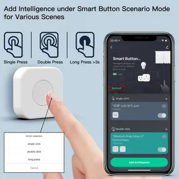 Новая кнопка Tuya ZigBee, умный переключатель сцены, Многосюжетная связь, беспроводной пульт дистанционного управления, Интеллектуальный шлюз Zigbee для умного дома.  5