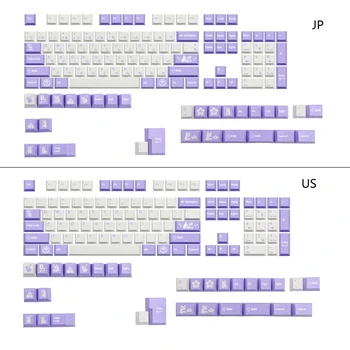 135 для Клавиш/набора Rabbit Theme PBT Dye С Подкладкой Keycaps Для MX Switch Механическая Клавиатура Keycap Cherry Profile Японский Английский  5