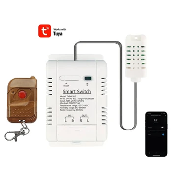 Tuya Smart Wifi Switch + RF Remote 3000 Вт 16A Беспроводной мониторинг температуры и влажности с монитором энергопотребления  3