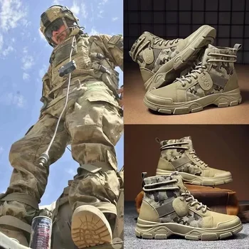 Тактические Военные ботинки, Мужские Ботинки, Армейские ботинки для Боя в Пустыне Спецназа, Уличные Походные Ботинки, Ботильоны, Мужская Рабочая Безопасная Обувь  5