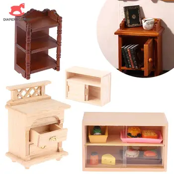 Миниатюрная модель шкафа для кукольного домика 1:12 Шкаф для хранения мебели Игрушечный Кукольный Домик Аксессуары для спальни гостиной  5