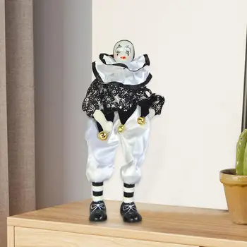 Фарфоровая кукла-клоун Антикварная кукла 14,17 дюймовая подвижная кукла-Арлекин для вечеринки, фестиваля Декоративно-прикладного искусства, сувениров на День рождения  5