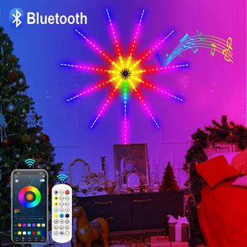 Smart Bluetooth 5V RGBIC DIY Фейерверк Светодиодная Лента 5050SMD Dreamcolor RGB Светодиодная Лента Клейкая Музыкальная Синхронизация Светодиодных Ламп Для Декора комнаты  5