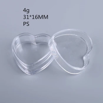 4 г 5 г Прозрачная пластиковая баночка для крема, Маленькие контейнеры объемом 4 куб. см, объемом 5 куб. см, с крышкой, Пустая косметическая коробка в форме сливы в форме сердца SN997  5