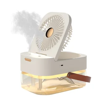 Вентилятор-увлажнитель воздуха Портативный вентилятор-охладитель воздуха увлажнитель воздуха USB-вентилятор Настольный вентилятор с ночником для летней бытовой техники, A  5