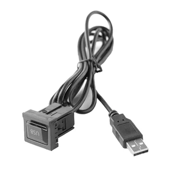 Пластиковый 3,3*2,3 (см) USB с пылезащитным чехлом Жгут проводов Автомобильный кабель-адаптер AUX для скрытого монтажа на приборной панели с двойным USB-удлинителем  4