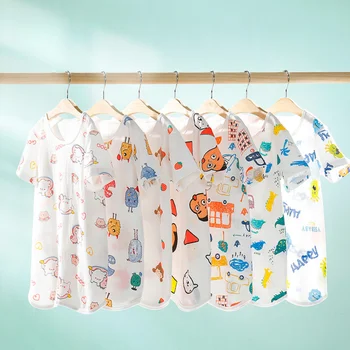 Дышащие Хлопчатобумажные Детские Спальные мешки Пижама для мальчиков и девочек Детский Сетчатый Летний Спальный мешок Ночная рубашка Bebes Accesorios Recien Nacido  5