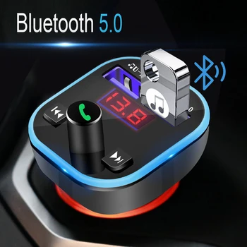 2021 Bluetooth 5.0 FM-Передатчик Автомобильное Зарядное Устройство С Двойным USB-Портом FM-Модулятор MP3-Плеер Автомобильный Прикуриватель Bluetooth Handfree Call  4