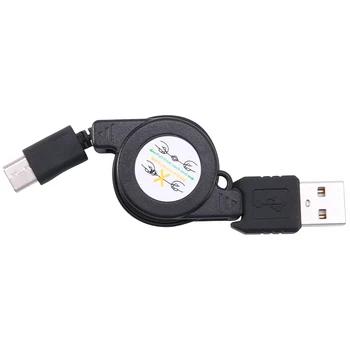 USB Type C USB 3.1 Выдвижной кабель Зарядное устройство Для зарядки кабеля Type-C USB-C Черный  3