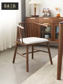 Компьютерный стул из массива дерева, офисный стул в скандинавском современном минималистичном стиле, экологически чистый обеденный стол, стул для бара  4